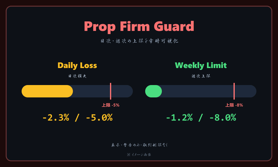 Prop Firm 日次損失ガード イメージ